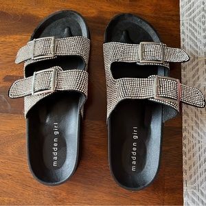 Steve Madden/ Madden Girl Rhinestone Slides